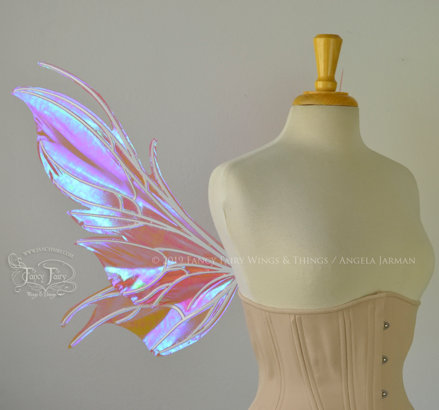 Nightshade Iridescent Convertible Iridescent Fairy Wings in Berry with Pearl veins