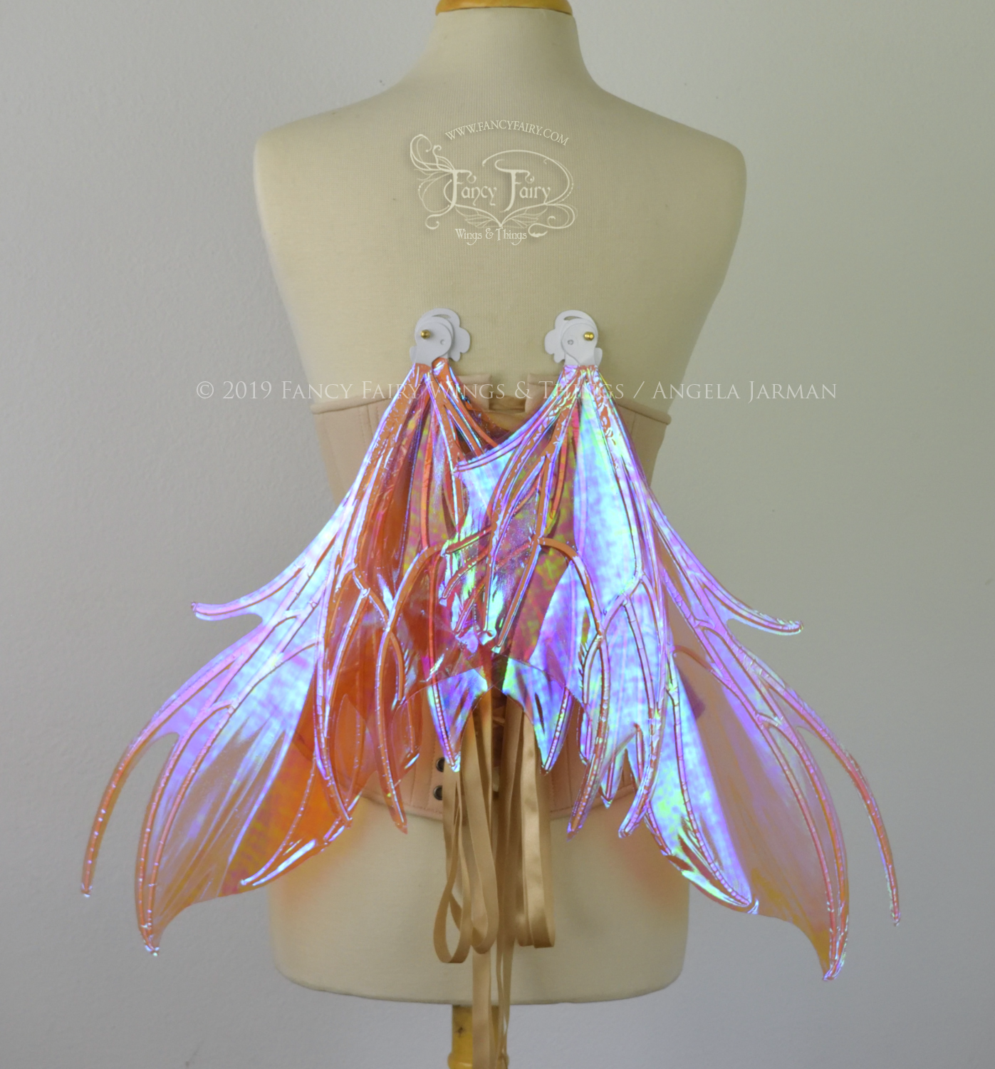 Nightshade Iridescent Convertible Iridescent Fairy Wings in Berry with Pearl veins