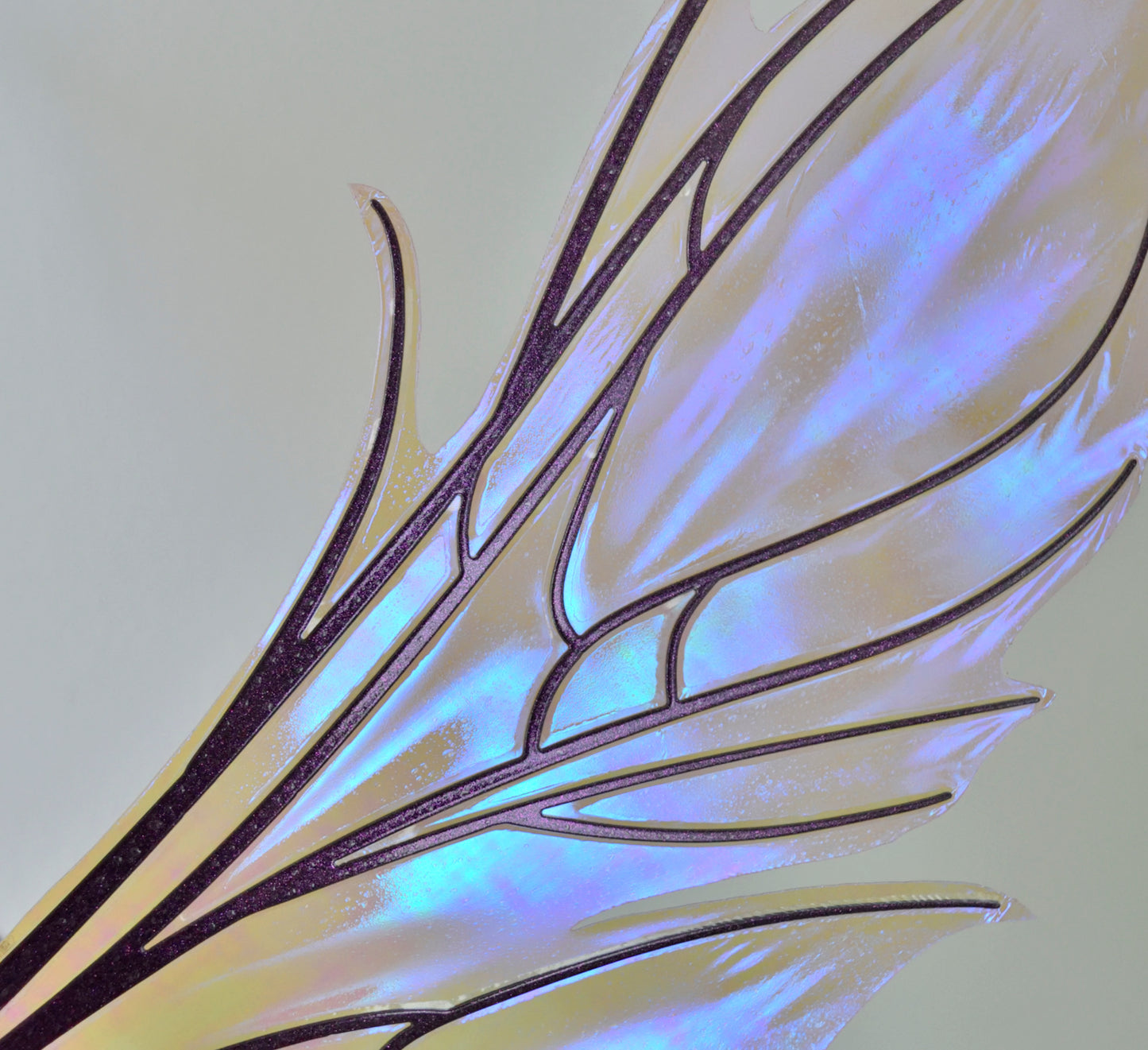 Nightshade Iridescent Convertible Fairy Wings in Lilac with Chameleon Cherry Violet Glitter veins