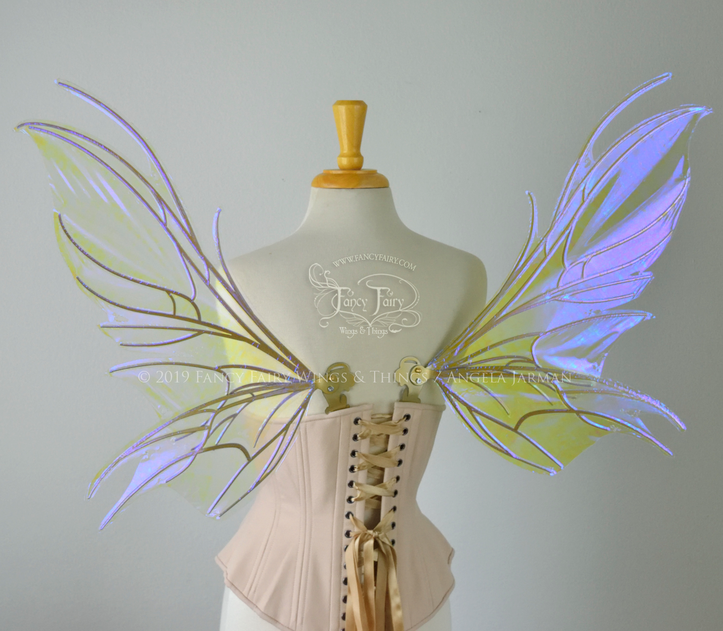 Nightshade Iridescent Convertible Fairy Wings in Ultraviolet with Candy Gold veins