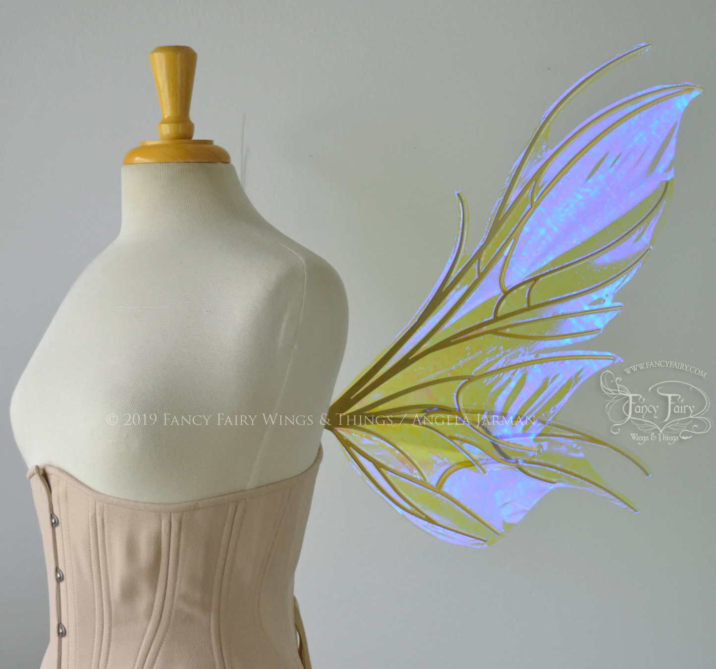 Nightshade Iridescent Convertible Fairy Wings in Ultraviolet with Candy Gold veins