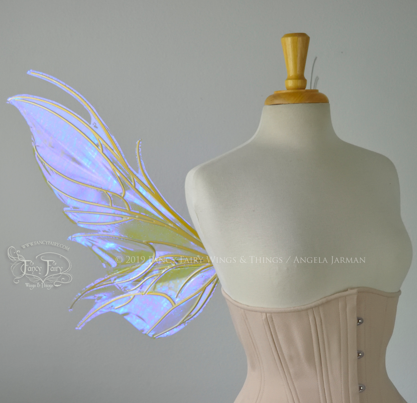 Nightshade Iridescent Convertible Fairy Wings in Ultraviolet with Candy Gold veins