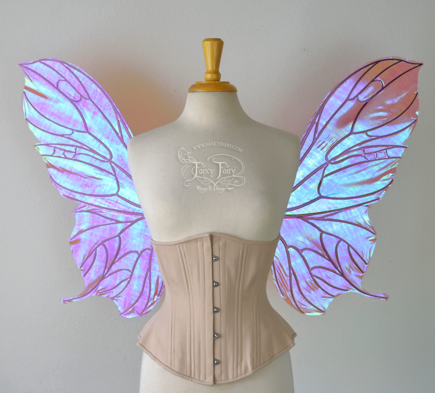 Pansy Iridescent Convertible Fairy Wings in Berry with Chameleon Cherry Violet Glitter veins