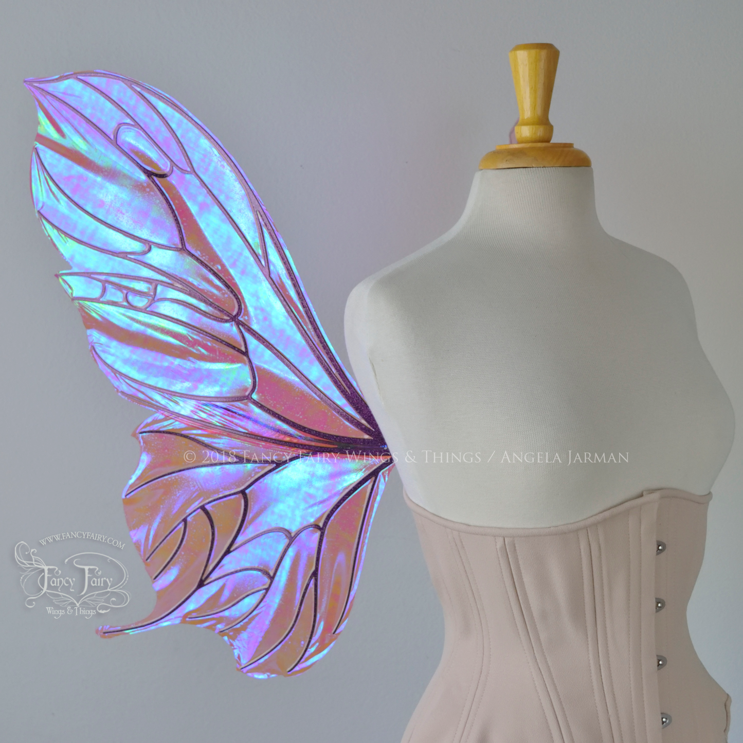 Pansy Iridescent Convertible Fairy Wings in Berry with Chameleon Cherry Violet Glitter veins
