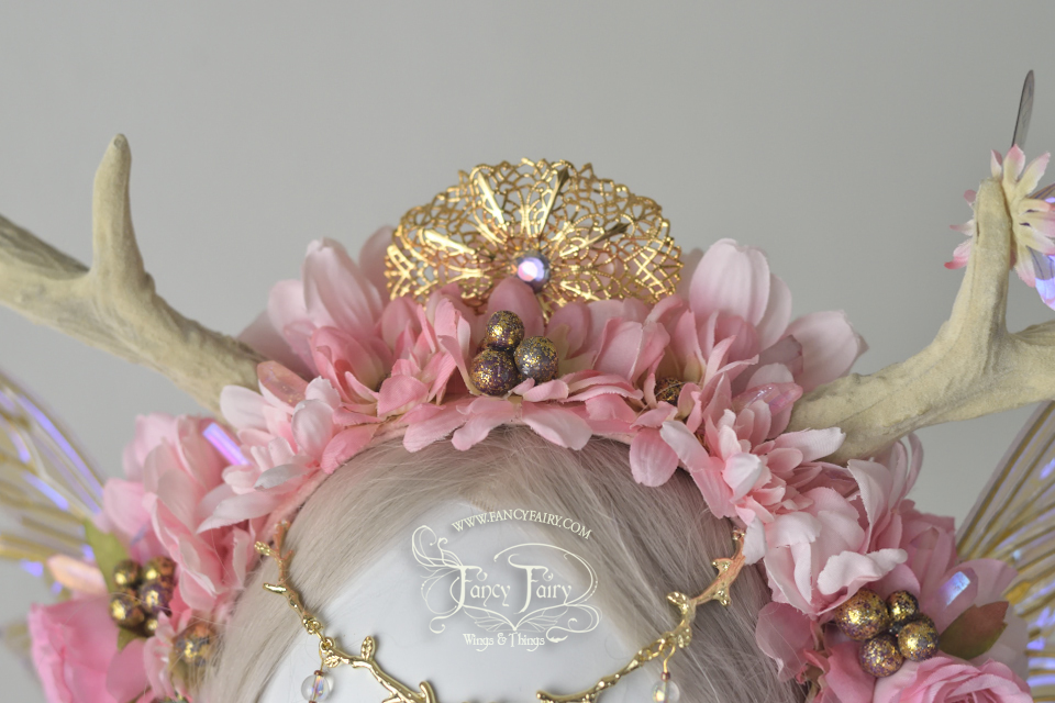 Pink Blossom Faun Fairy Headdress