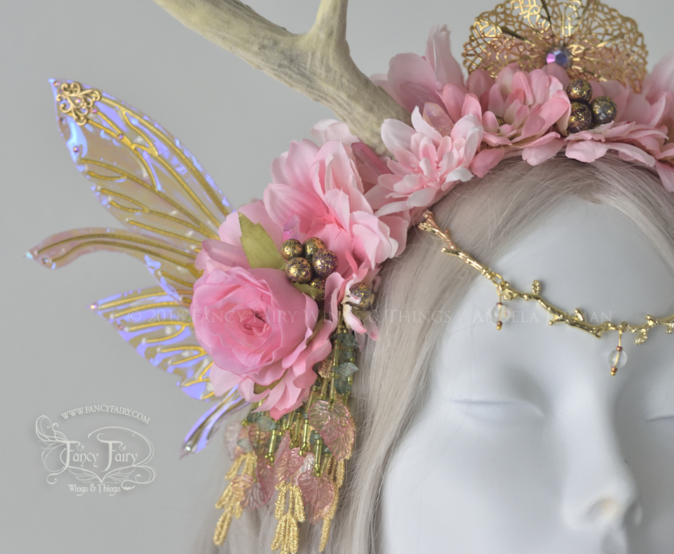 Pink Blossom Faun Fairy Headdress