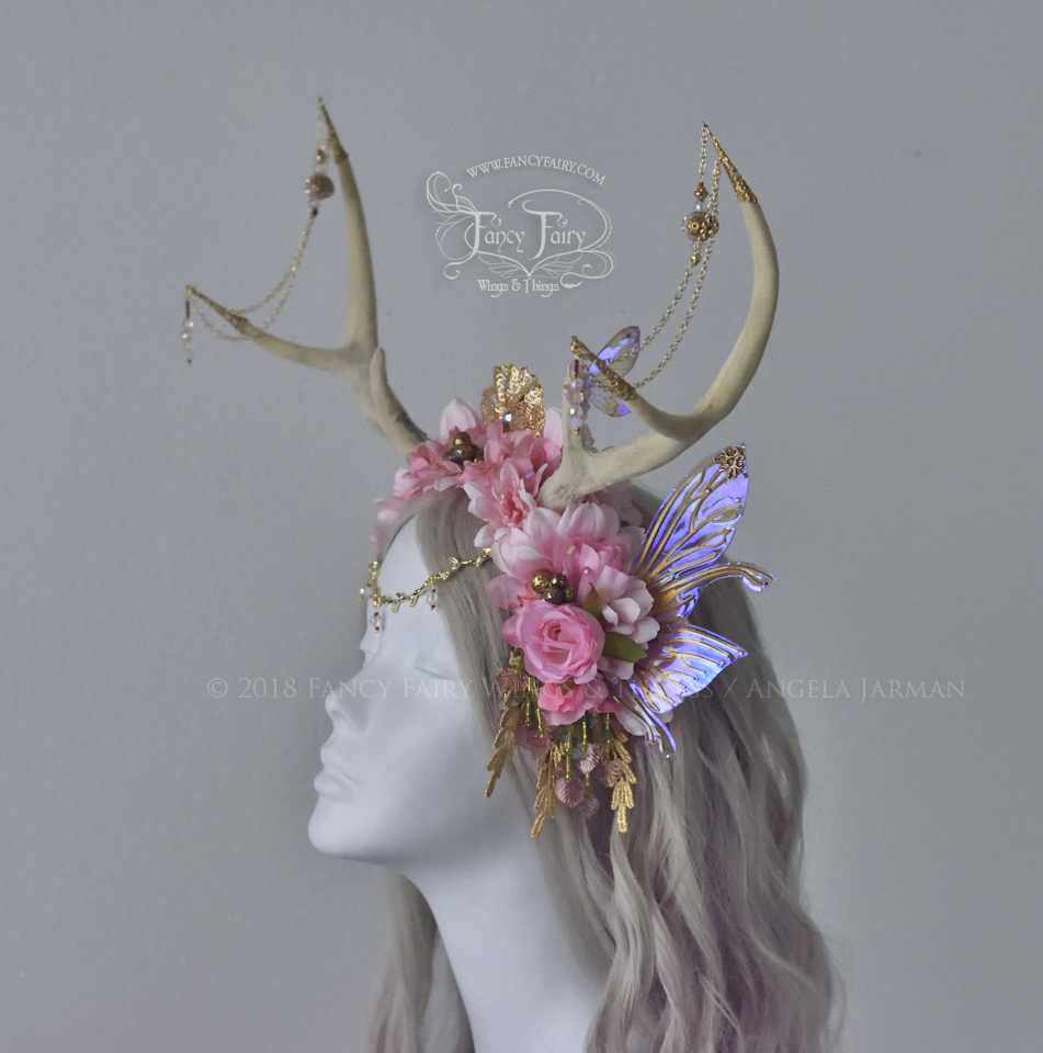 Pink Blossom Faun Fairy Headdress