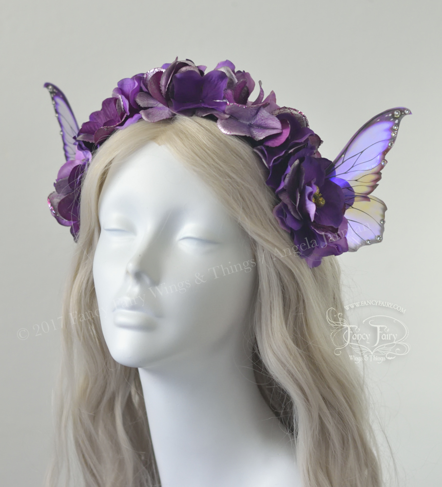 Purple Flower Fairy Headdress with Clarion wings