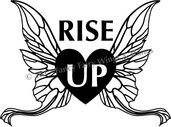 RISE UP Heart with Wings Cut File for vinyl stickers, paper crafting, etc.