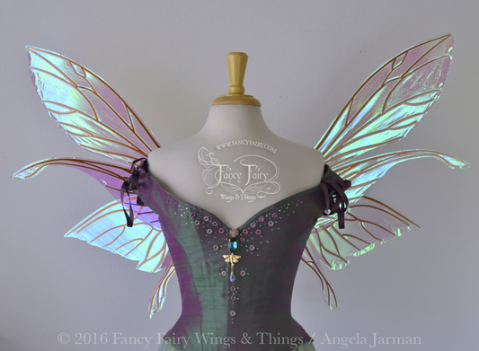 Salome Iridescent Fairy Wings in Rose Gold with Copper Veins