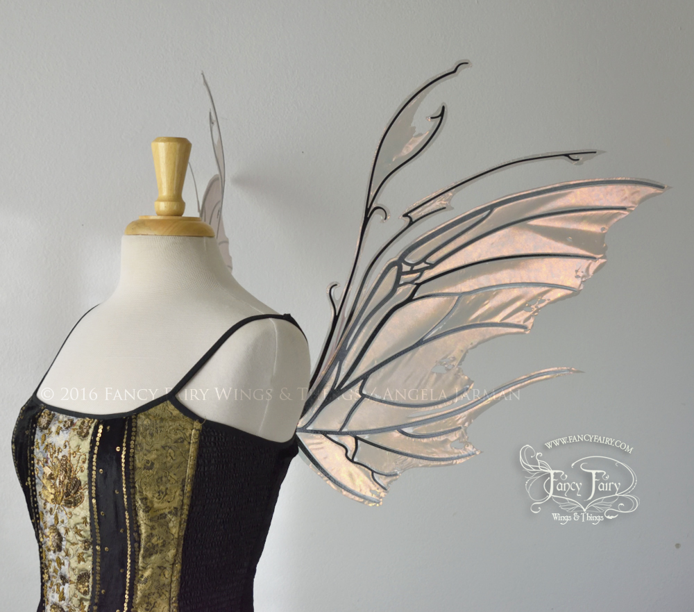 Scythe Iridescent Fairy Wings in Antique Copper with Black Veins