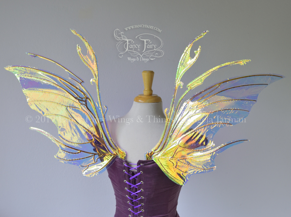 Scythe Iridescent Fairy Wings in Clear Iridescent with Copper Veins