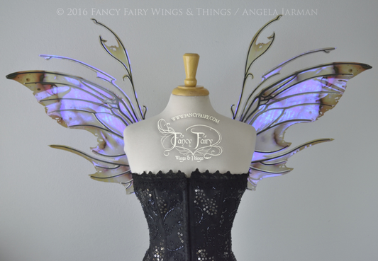 Scythe Painted Iridescent Fairy Wings with Black Veins