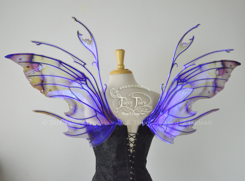 Scythe Painted Iridescent Fairy Wings with Black Veins