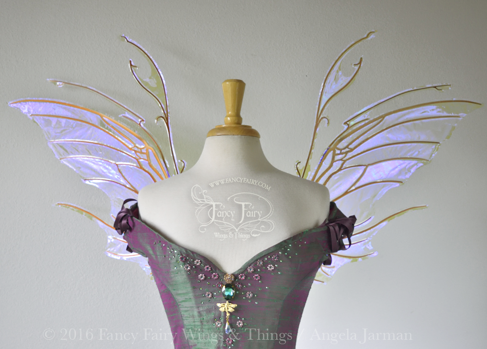 Scythe Iridescent Fairy Wings in Ultraviolet with Copper Veins