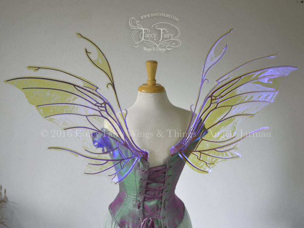 Scythe Iridescent Fairy Wings in Ultraviolet with Copper Veins