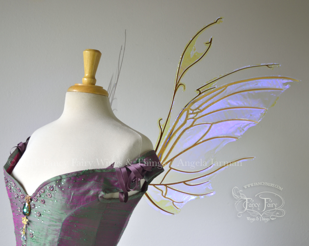 Scythe Iridescent Fairy Wings in Ultraviolet with Copper Veins