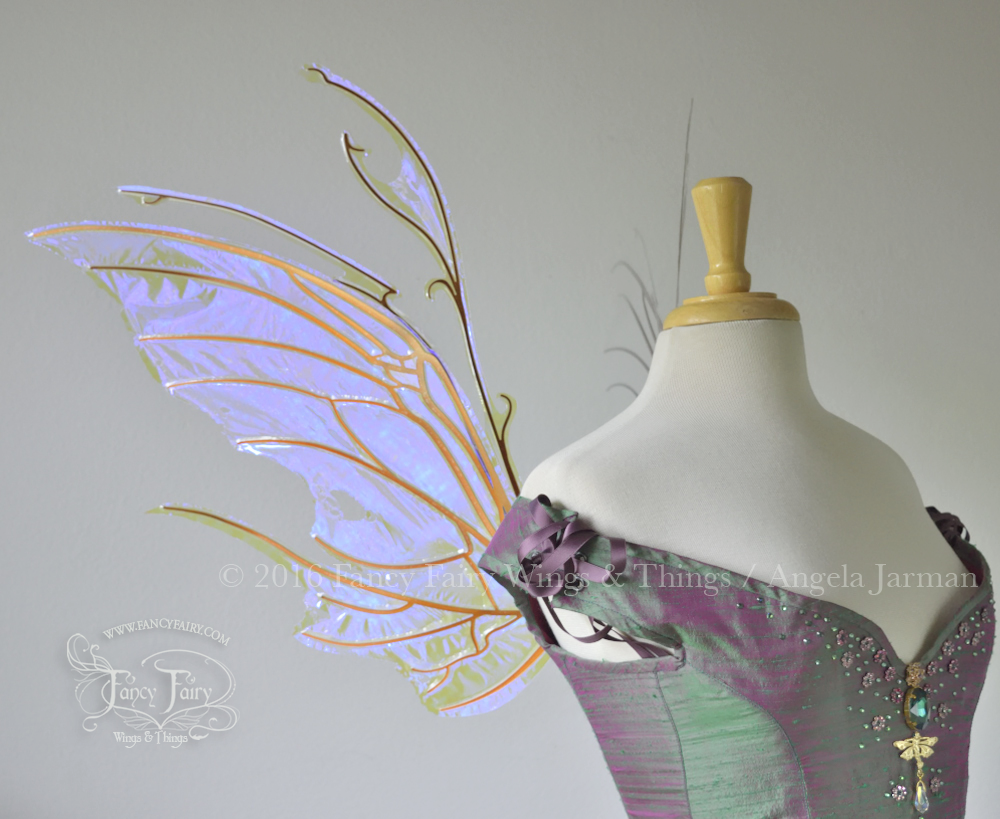 Scythe Iridescent Fairy Wings in Ultraviolet with Copper Veins