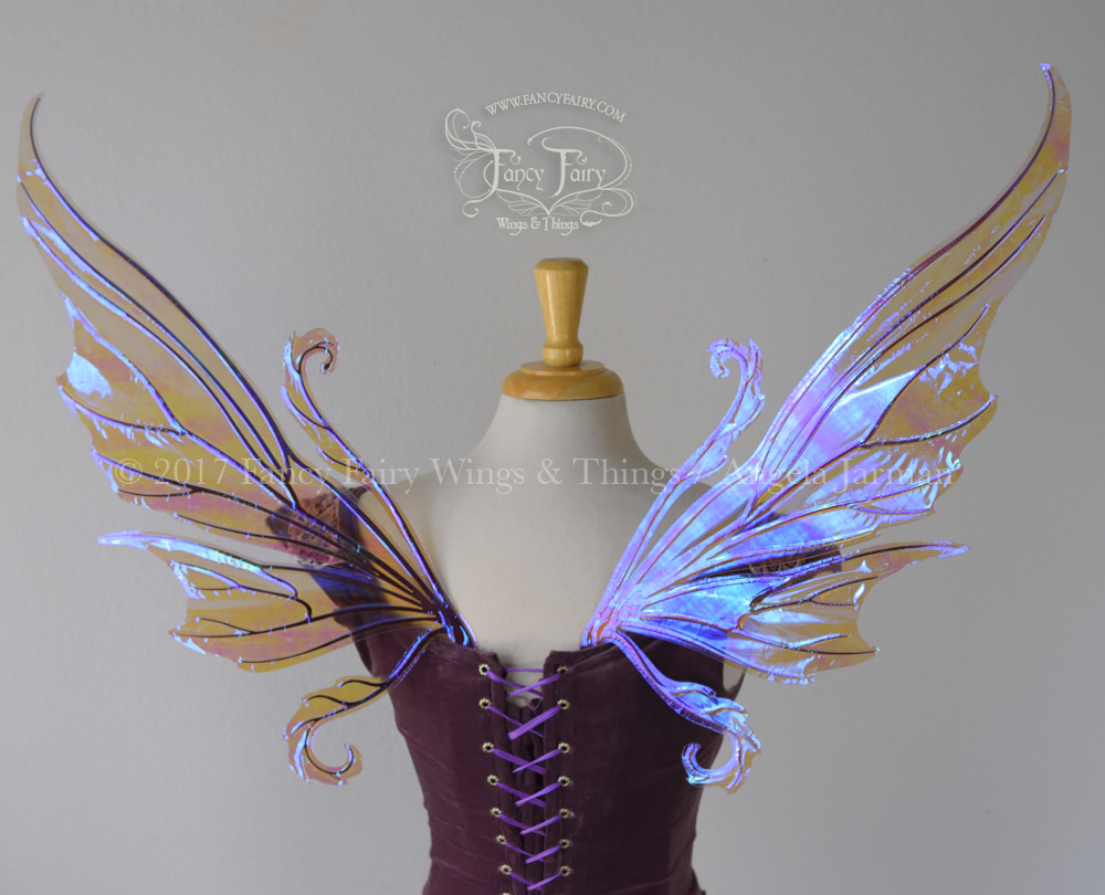 Serena Iridescent Fairy Wings in Lilac with Copper veins