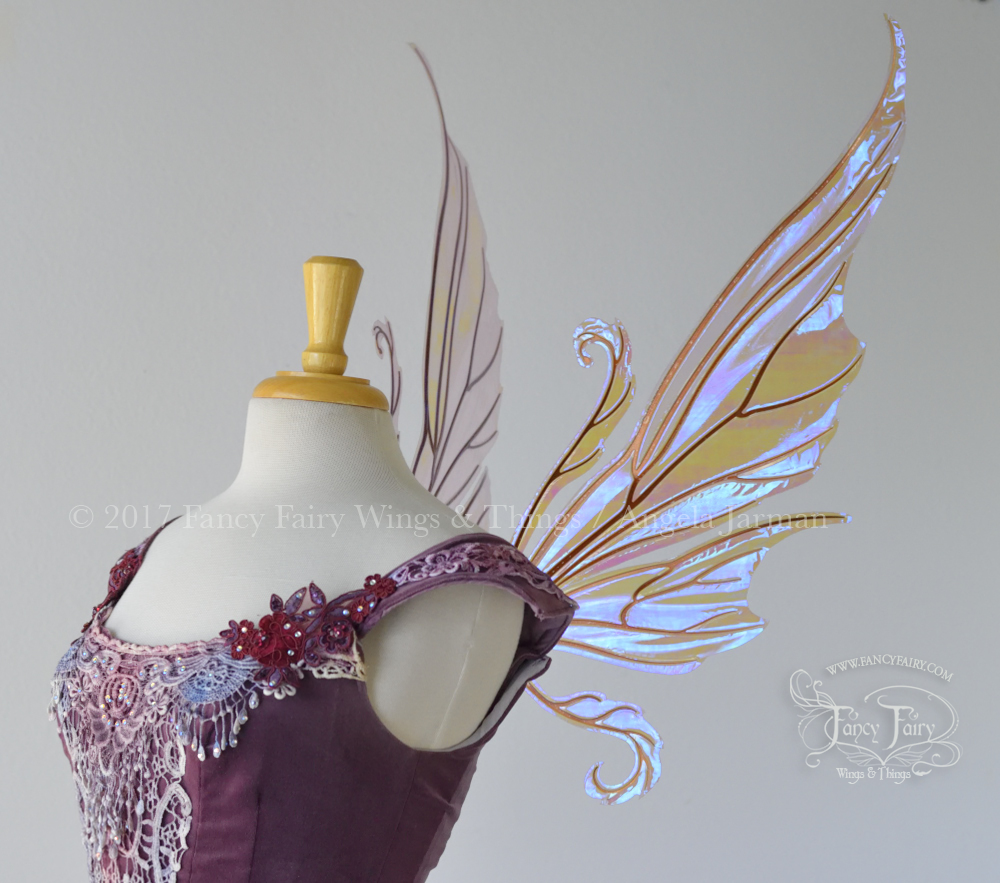 Serena Iridescent Fairy Wings in Lilac with Copper veins