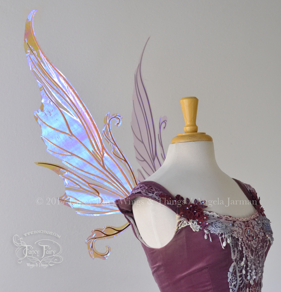 Serena Iridescent Fairy Wings in Lilac with Copper veins