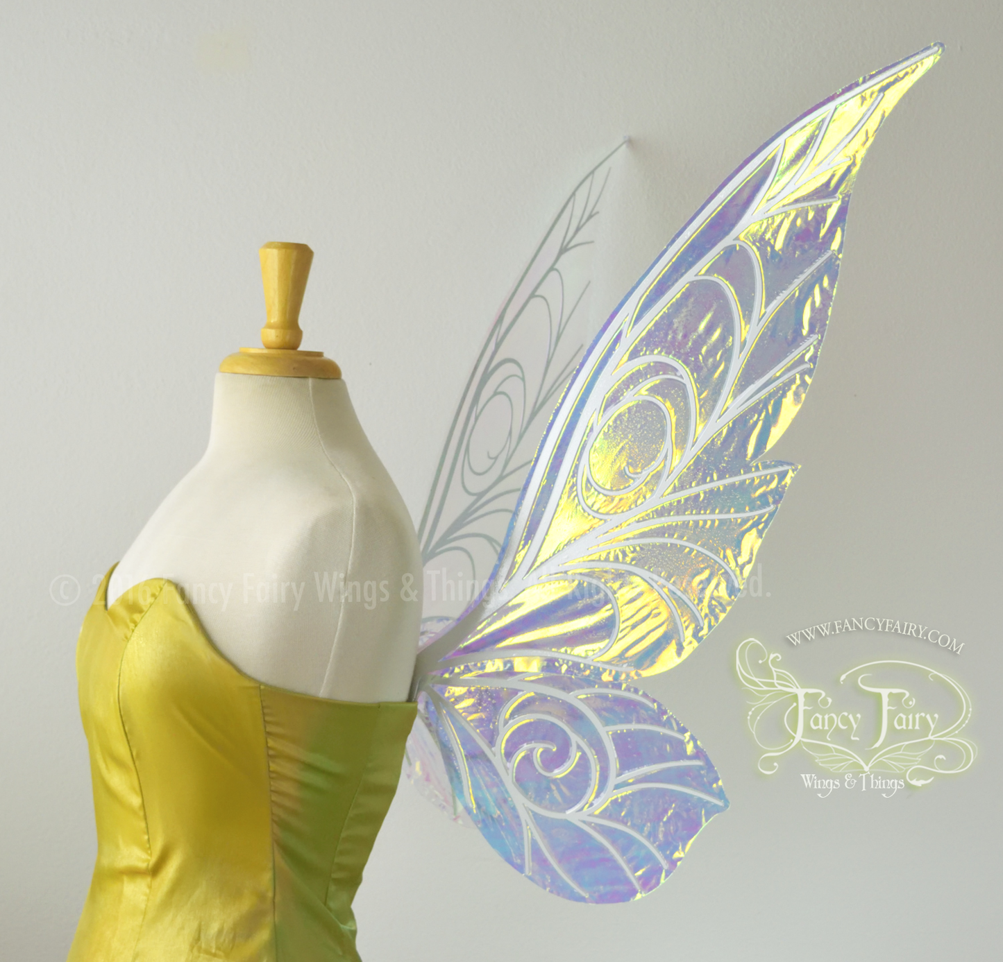 Trinket 26 inch Iridescent Fairy Wings in Clear with Pearl veins