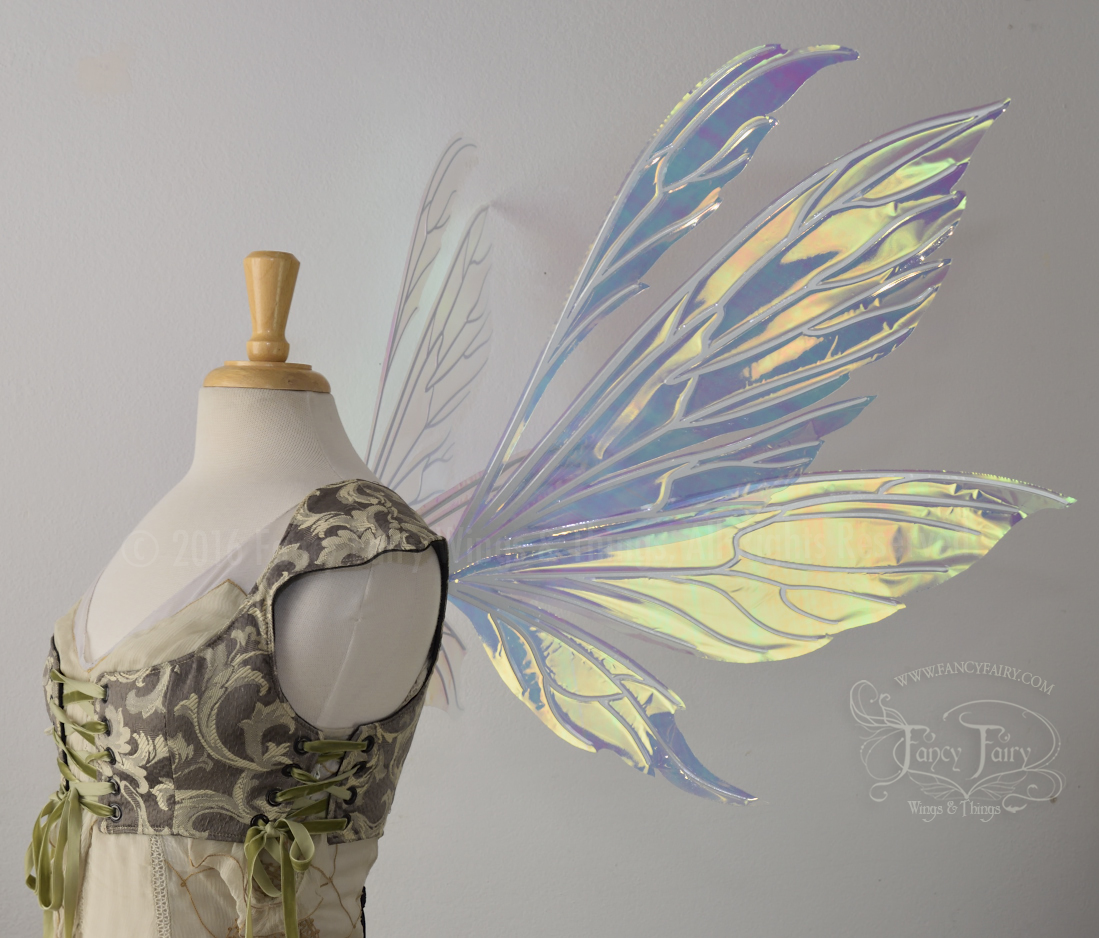 Aynia Iridescent Fairy Wings in Diamond Fire Iridescent with Pearl veins