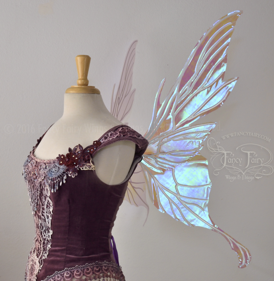 Morgana Iridescent Fairy Wings in Lilac with Pearl veins