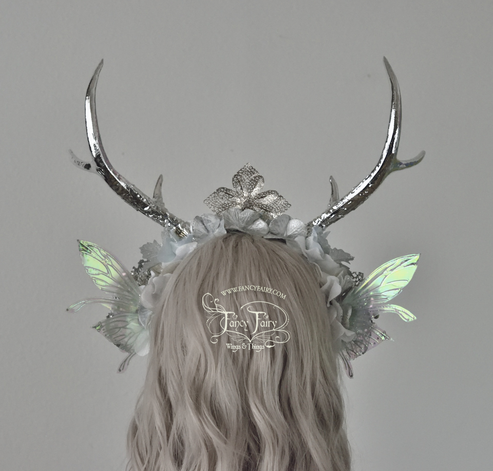 Silver Winter Crystal Faun Fairy Headdress