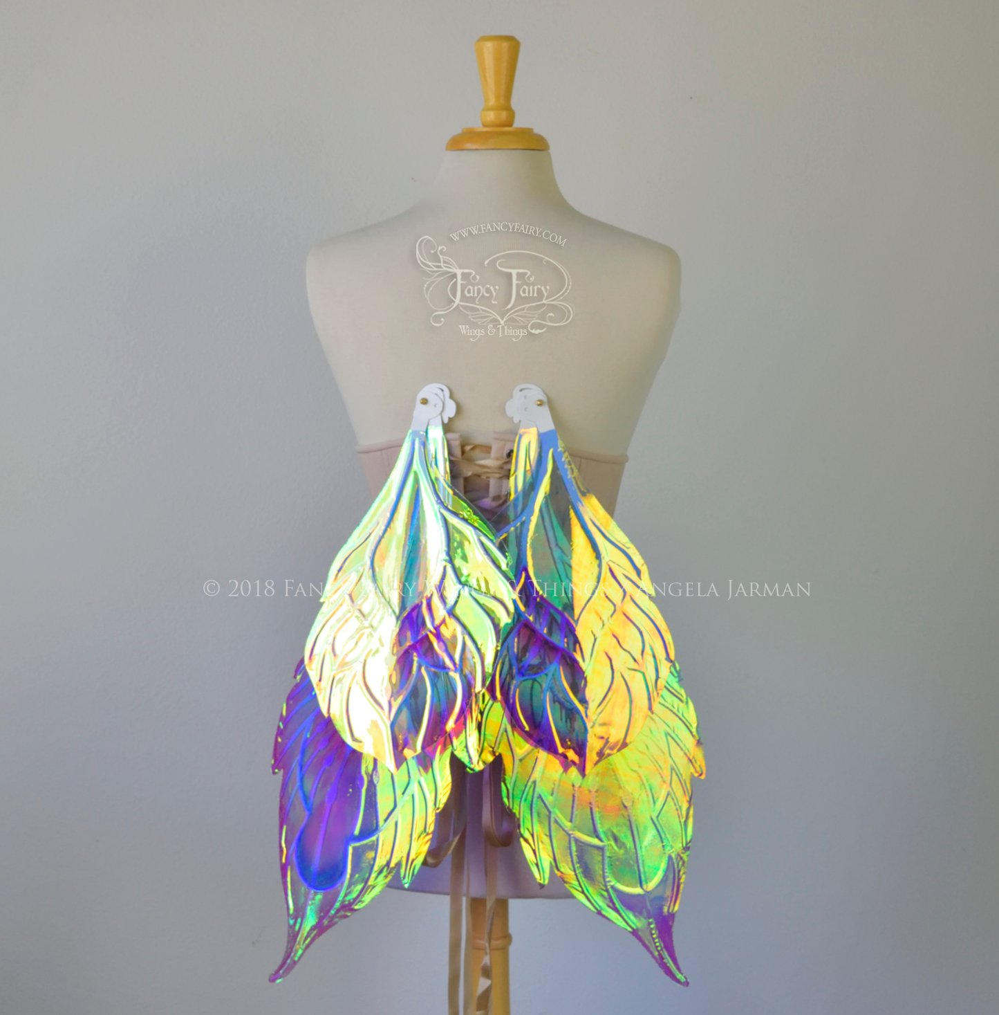 Sintra 'Peacock #2' Iridescent Convertible Fairy Wings with White vein ...