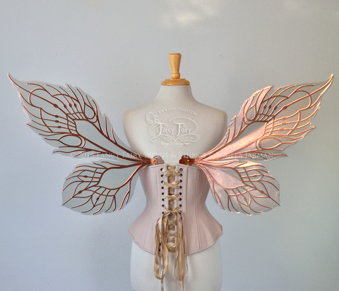 Sintra Iridescent Convertible Fairy Wings in Rose Gold with Copper veins