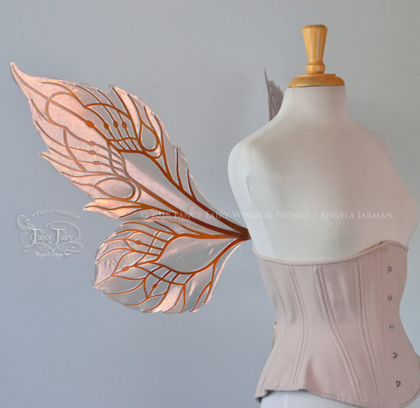 Sintra Iridescent Convertible Fairy Wings in Rose Gold with Copper veins