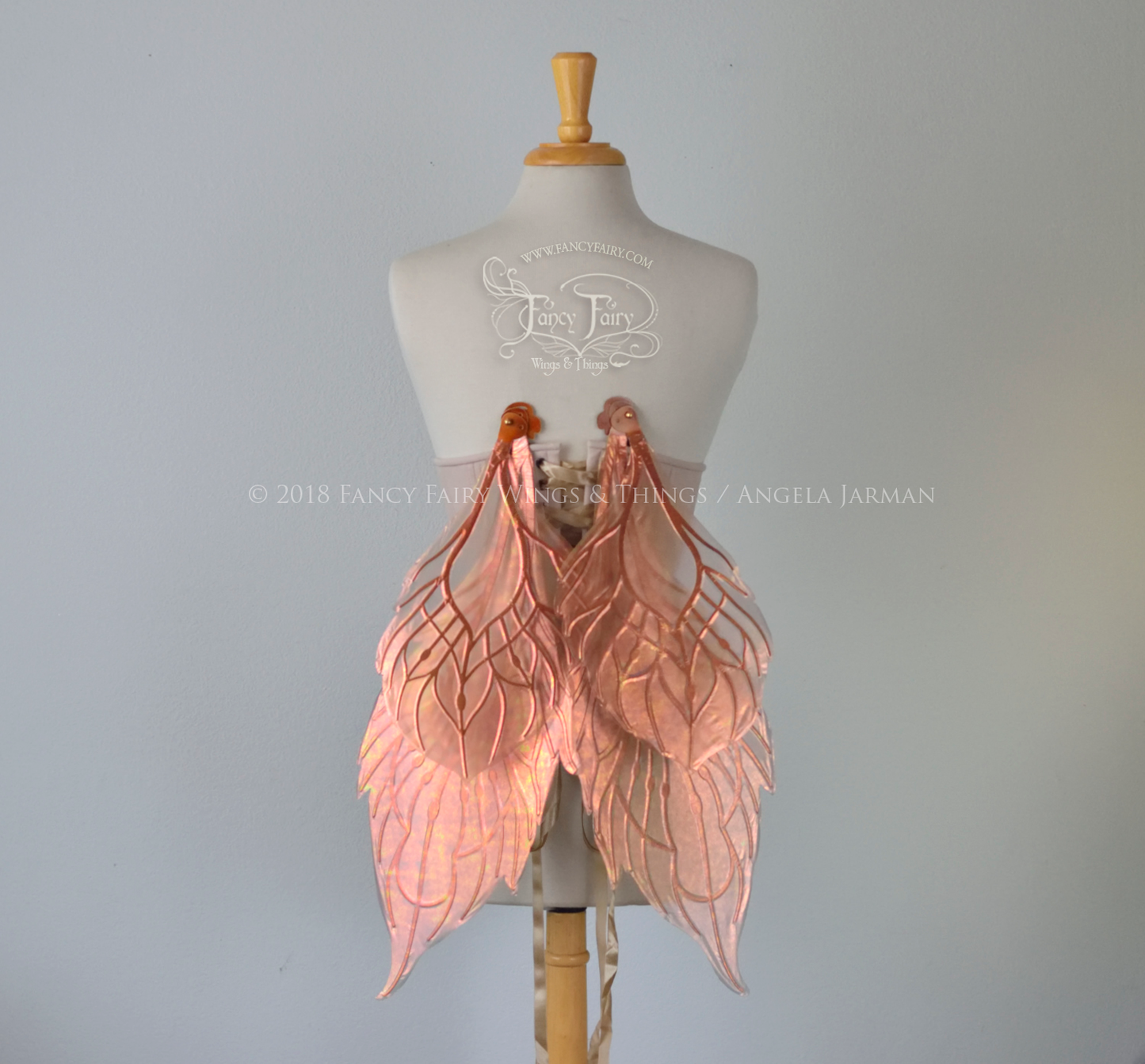 Sintra Iridescent Convertible Fairy Wings in Rose Gold with Copper veins