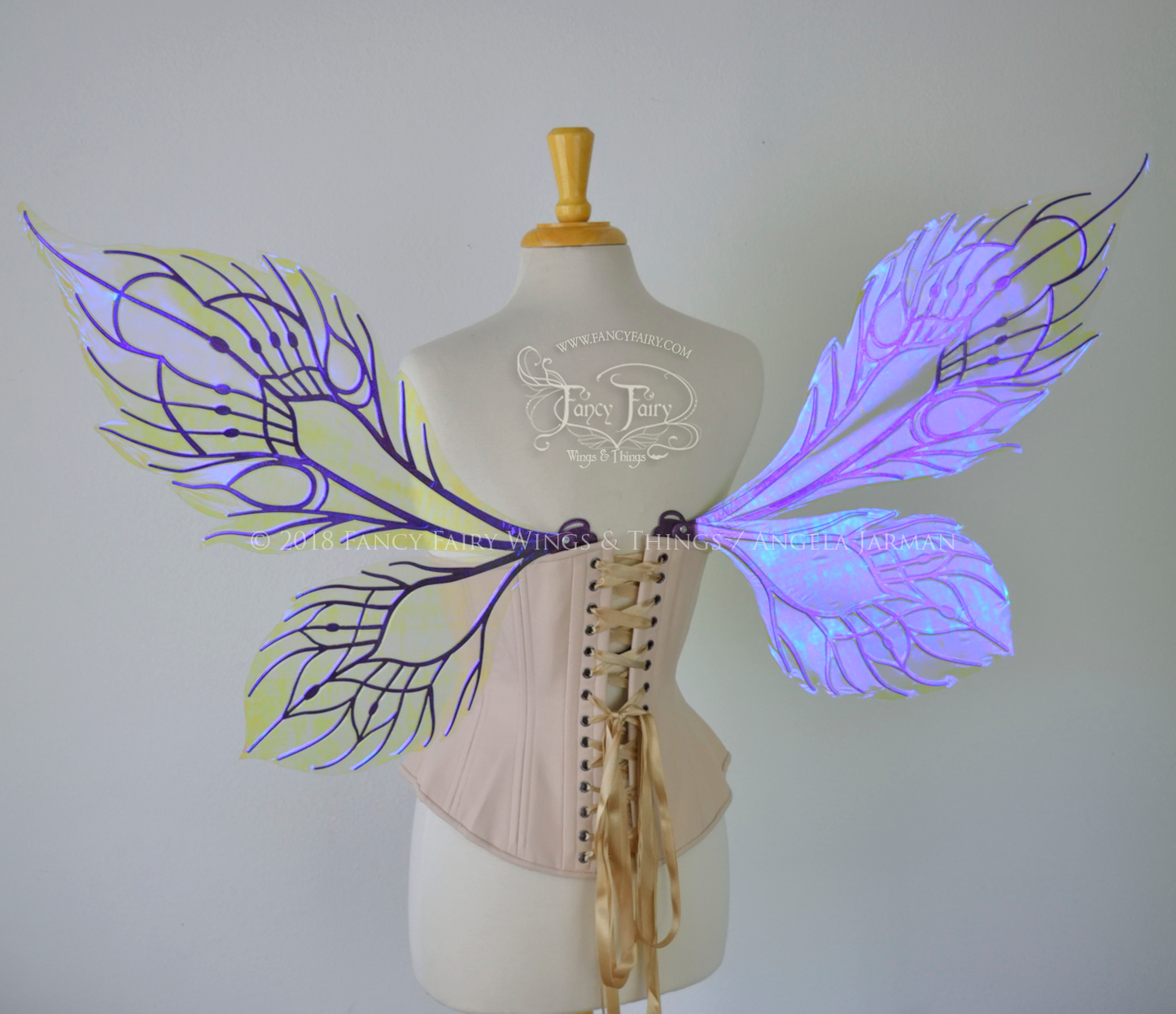 Sintra Iridescent Convertible Fairy Wings in Ultraviolet with Chameleon Cherry Violet veins