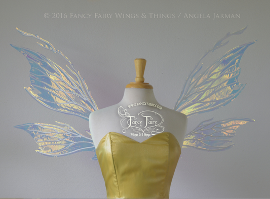 Thistle Iridescent Fairy Wings in Clear Diamond Fire and Pearl Veins