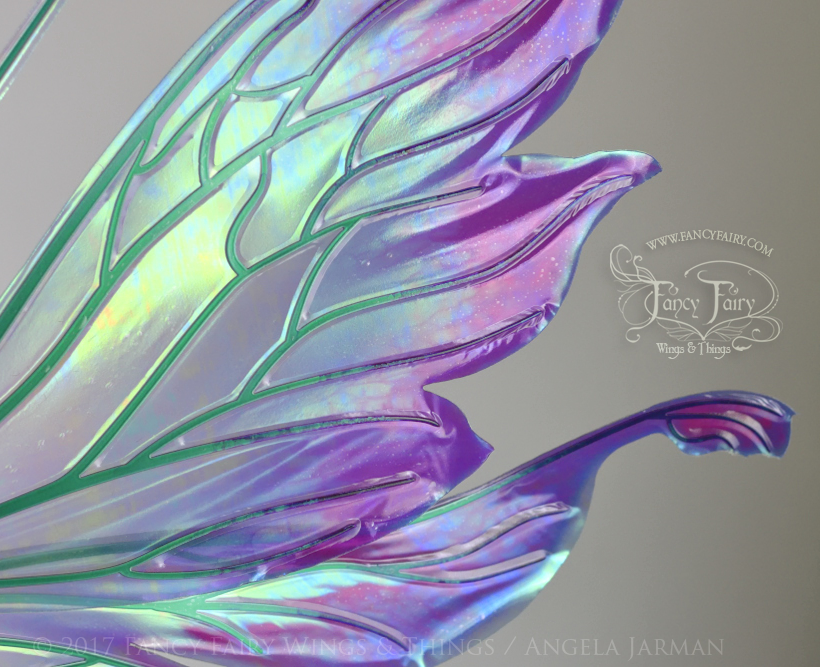 Vivienne "Blue Dendrobium Orchid" Painted Iridescent Fairy Wings