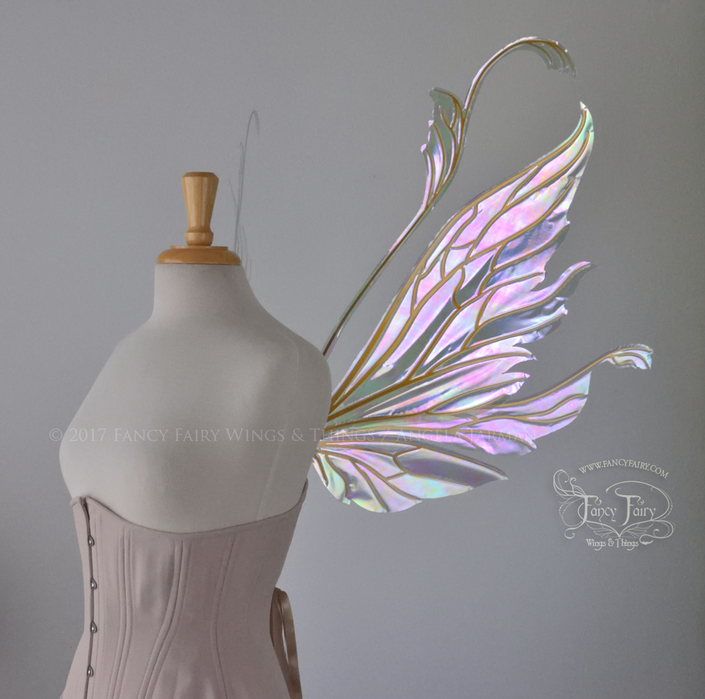 Vivienne Iridescent Fairy Wings in Alexandrite with Gold Veins