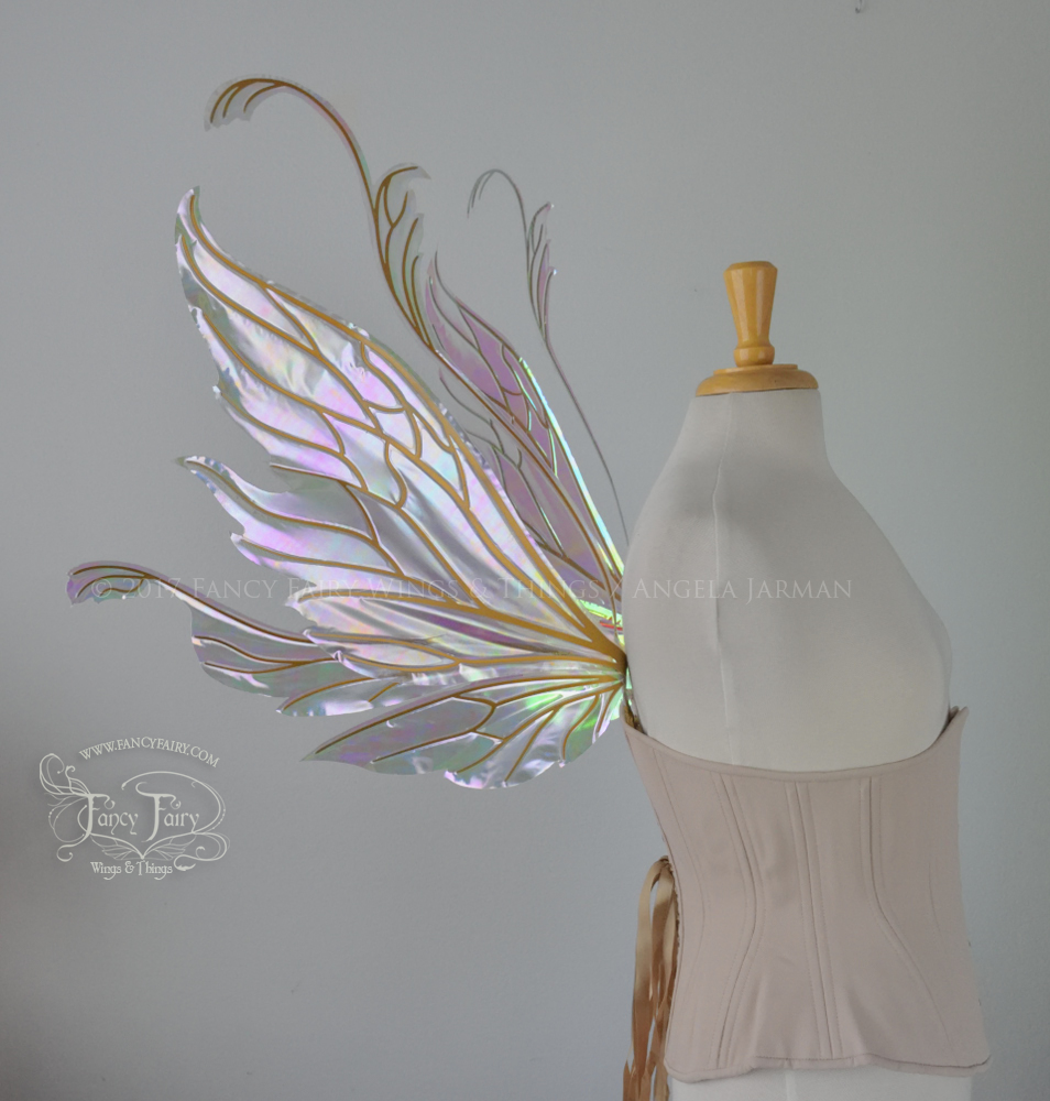 Vivienne Iridescent Fairy Wings in Alexandrite with Gold Veins