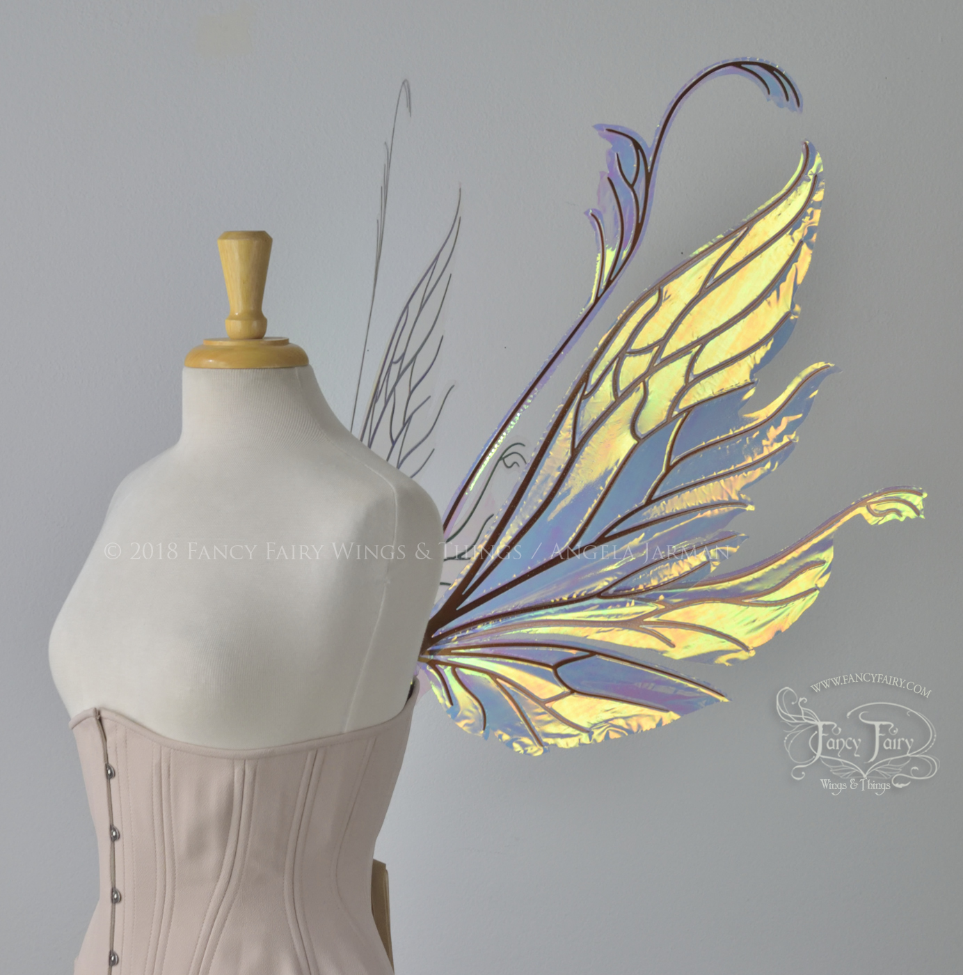 Vivienne Iridescent Fairy Wings in Clear Diamond Fire with Copper Veining