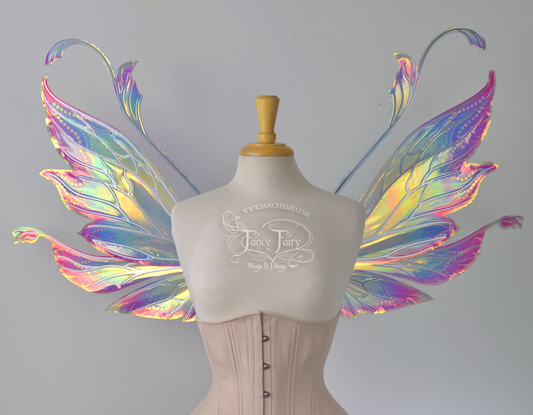 Vivienne "Electric Rainbow" Painted Iridescent Fairy Wings