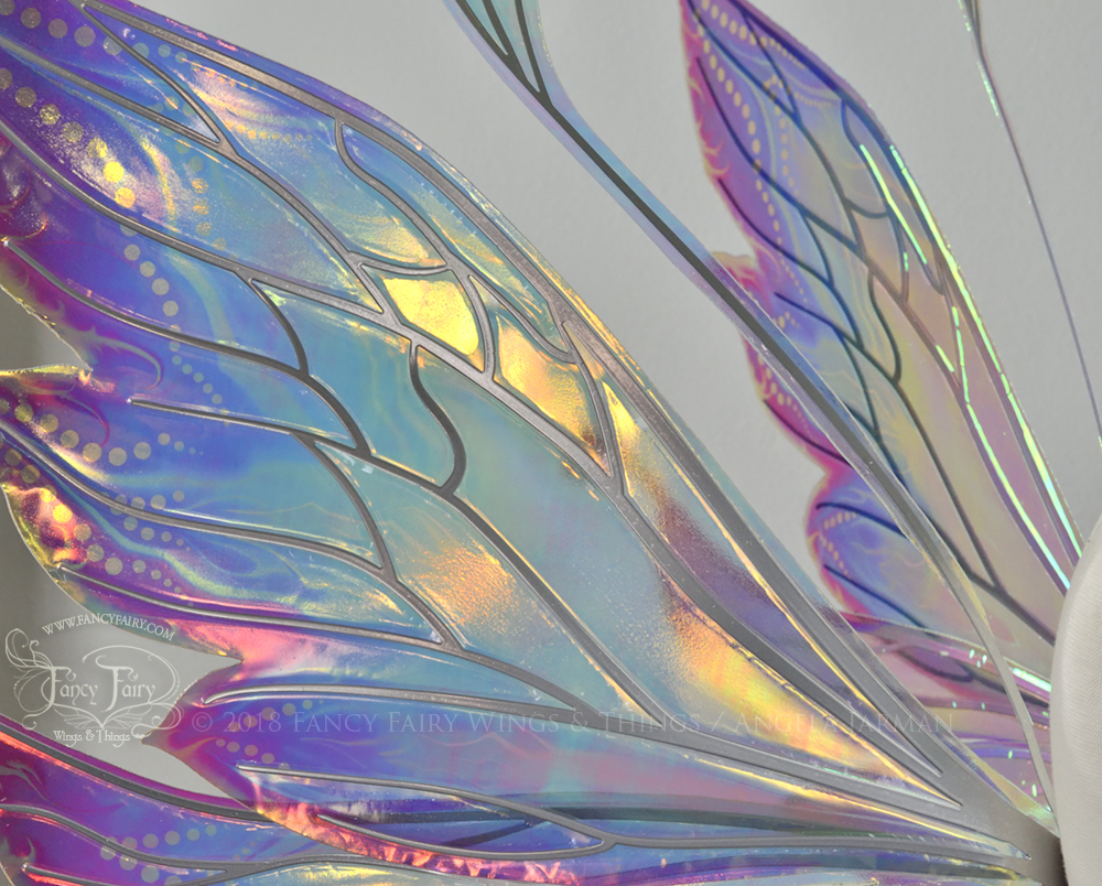 Vivienne "Electric Rainbow" Painted Iridescent Fairy Wings