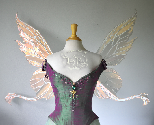 Vivienne / Guinevere Hybrid Iridescent Fairy Wings in Antique Copper with Pearl Veins
