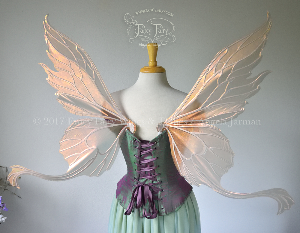 Vivienne / Guinevere Hybrid Iridescent Fairy Wings in Antique Copper with Pearl Veins