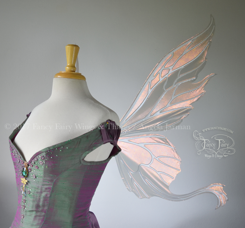 Vivienne / Guinevere Hybrid Iridescent Fairy Wings in Antique Copper with Pearl Veins