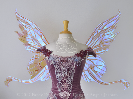 Vivienne / Guinevere Hybrid Iridescent Fairy Wings in Lilac with Copper Veins