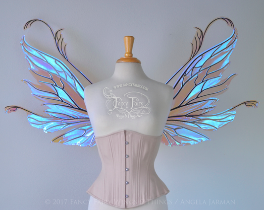 Vivienne Iridescent Fairy Wings in Lilac with Black Veining