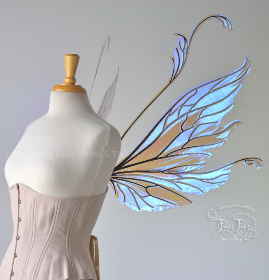 Vivienne Iridescent Fairy Wings in Lilac with Black Veining