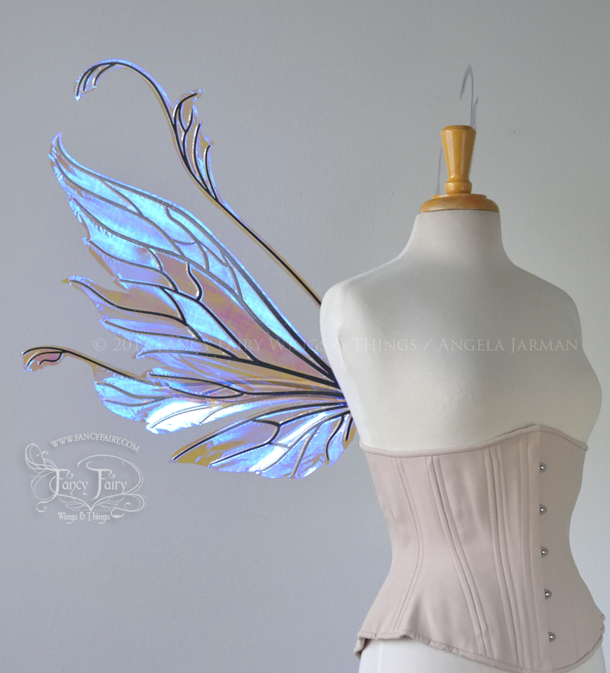 Vivienne Iridescent Fairy Wings in Lilac with Black Veining
