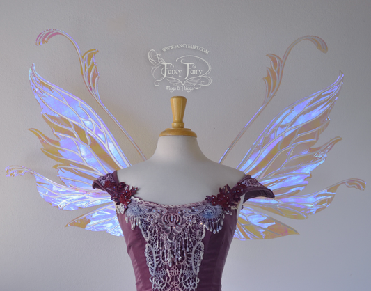 Vivienne Iridescent Fairy Wings in Lilac with Pearl Veining