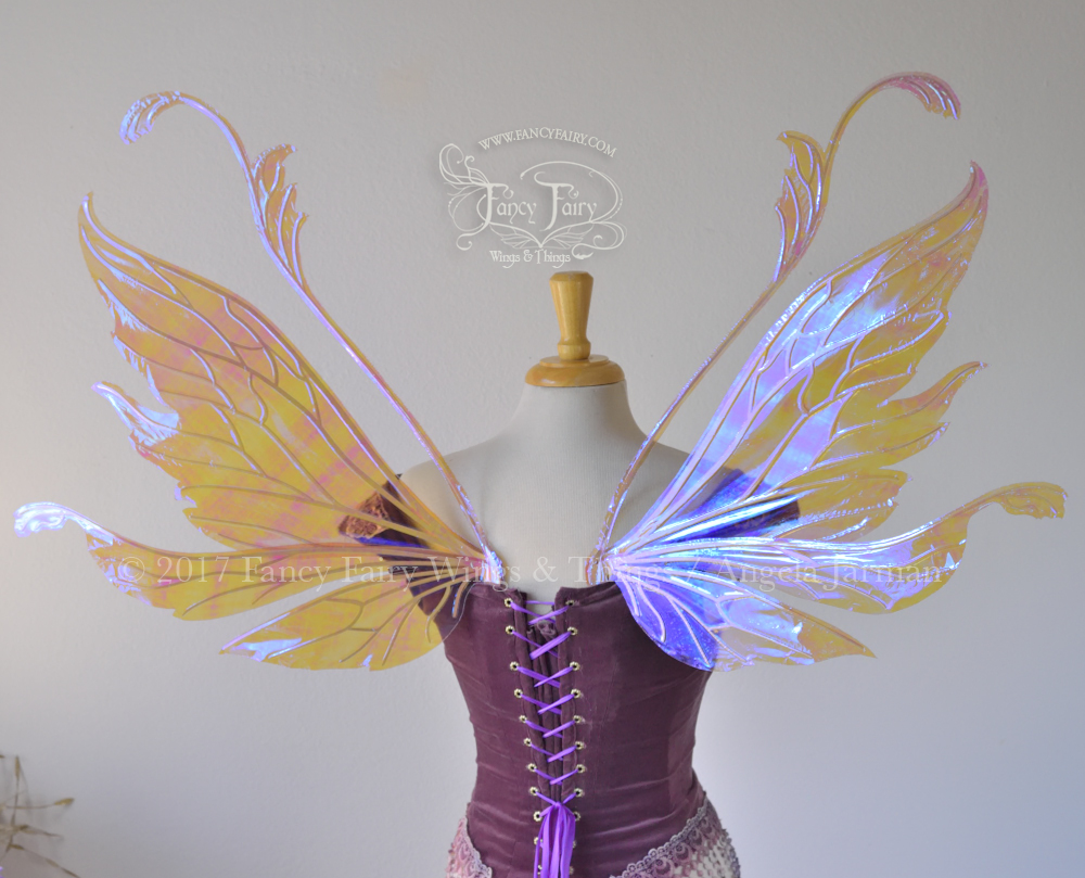 Vivienne Iridescent Fairy Wings in Lilac with Pearl Veining